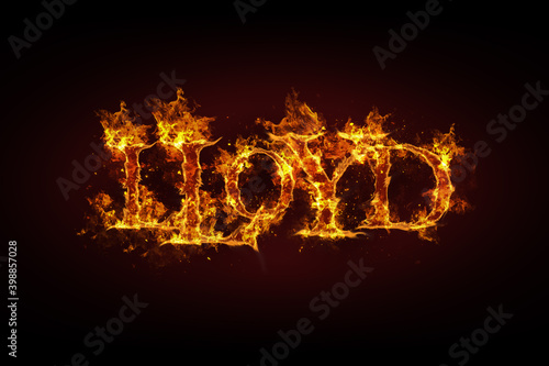 Lloyd name made of fire and flames