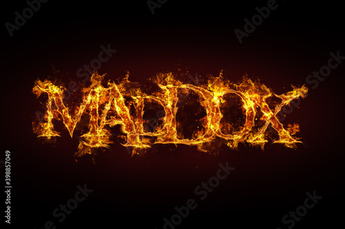 Maddox name made of fire and flames photo