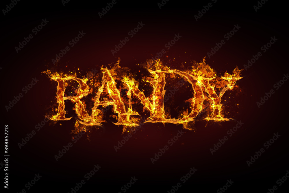 Randy name made of fire and flames Randy name made of fire and flames