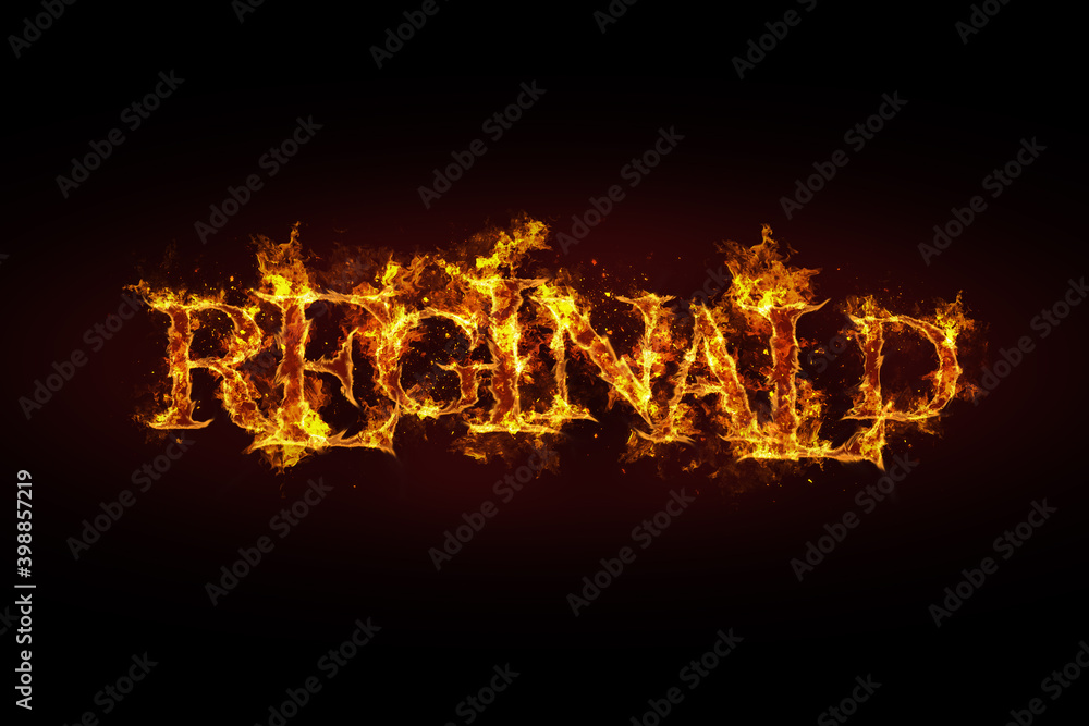 Reginald name made of fire and flames