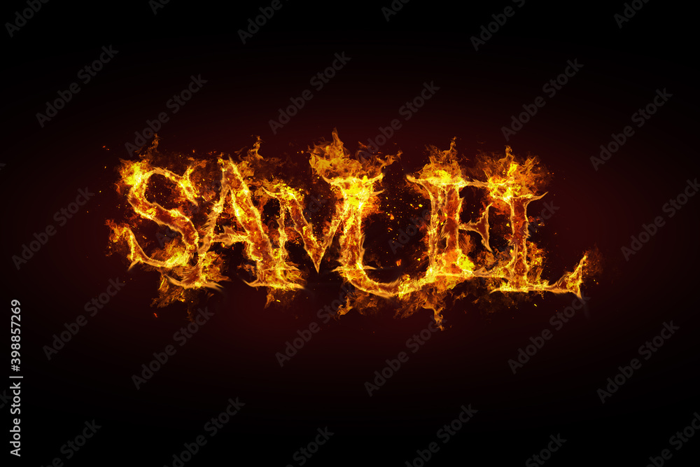 Samuel name made of fire and flames Samuel name made of fire and flames