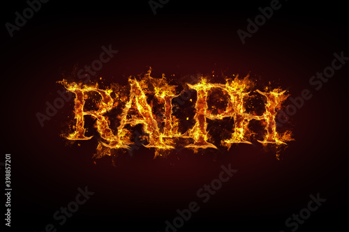 Ralph name made of fire and flames
