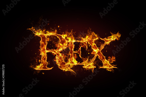 Rex name made of fire and flames