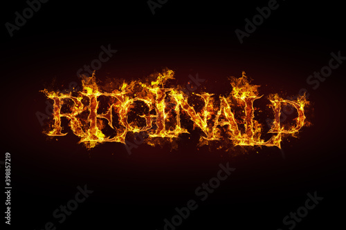 Reginald name made of fire and flames