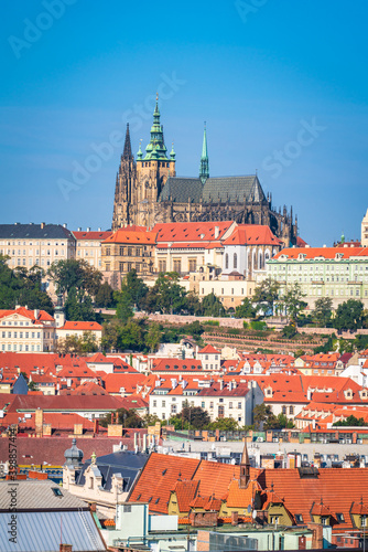 Vertical view of Prague's castle in Czech republic