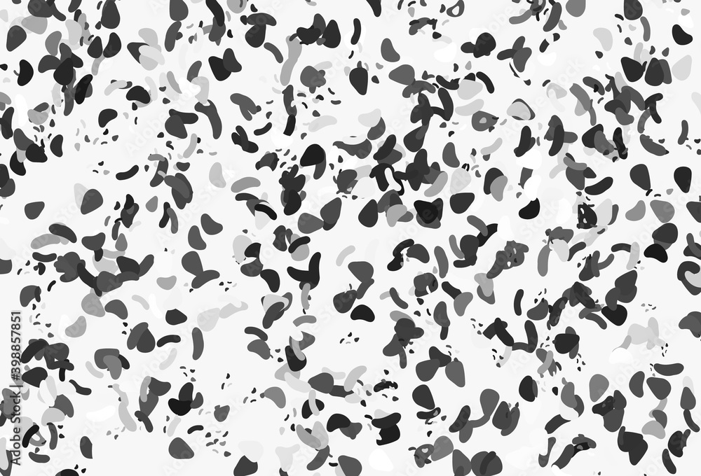 Light silver, gray vector template with memphis shapes.