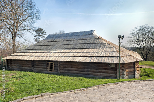 The reconstructed Zakarpattian countryside in Ukraine photo