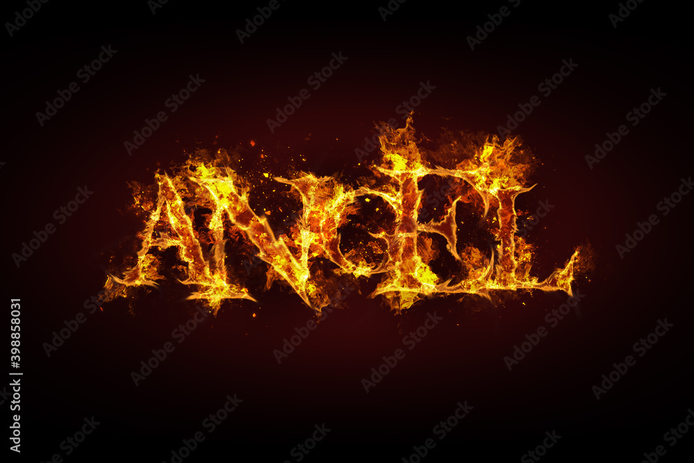 Angel name made of fire and flames Angel name made of fire and flames