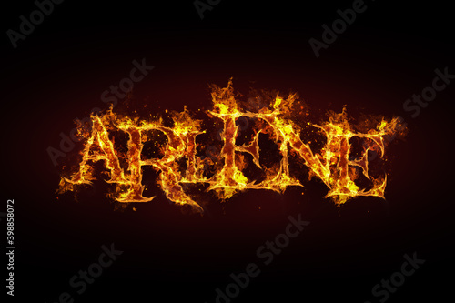 Arlene name made of fire and flames