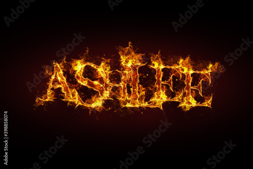 Ashlee name made of fire and flames