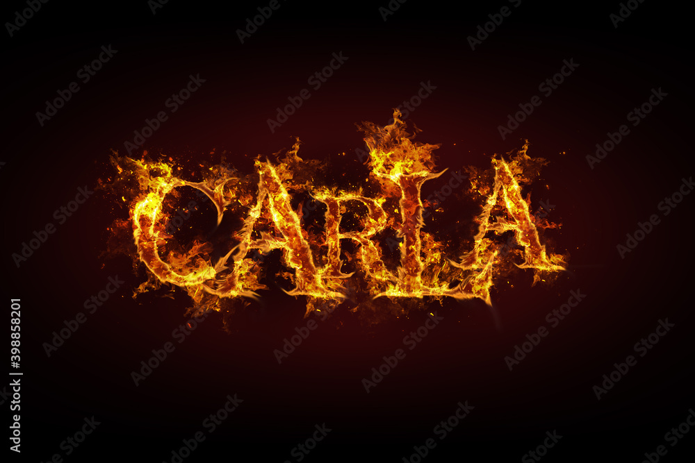 Carla name made of fire and flames Carla name made of fire and flames