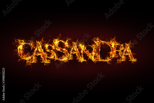 Cassandra name made of fire and flames
