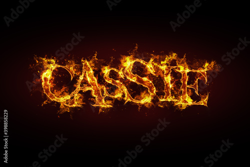 Cassie name made of fire and flames