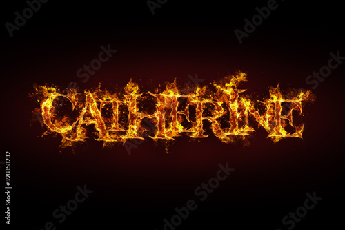 Catherine name made of fire and flames