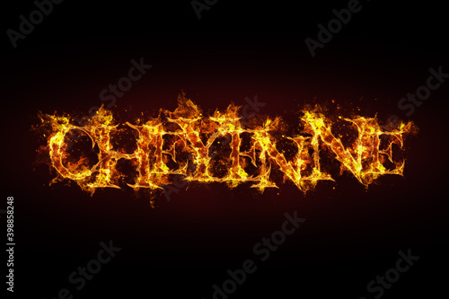 Cheyenne name made of fire and flames