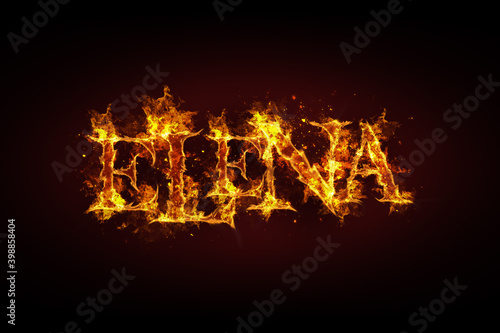 Elena name made of fire and flames