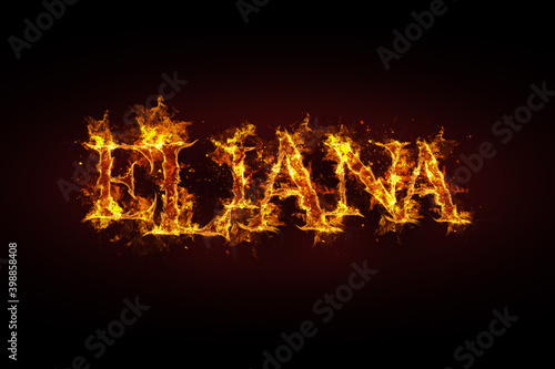 Eliana name made of fire and flames