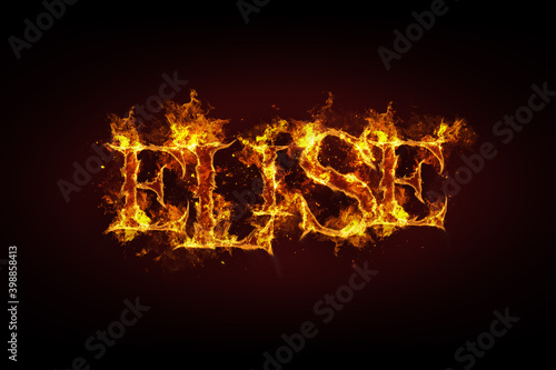 Elise name made of fire and flames