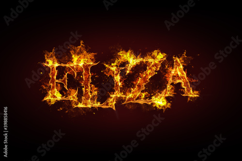 Eliza name made of fire and flames