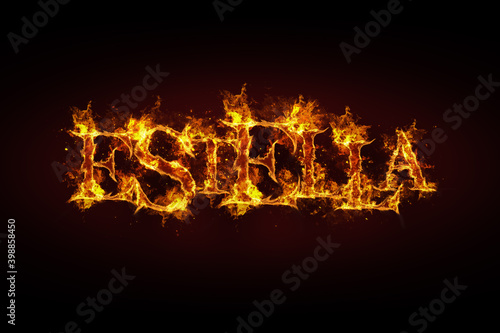 Estella name made of fire and flames