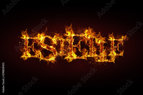 Estelle name made of fire and flames