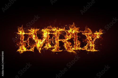 Everly name made of fire and flames