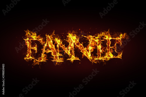 Fannie name made of fire and flames