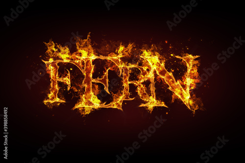 Fern name made of fire and flames