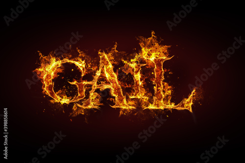 Gail name made of fire and flames