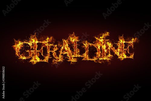 Geraldine name made of fire and flames