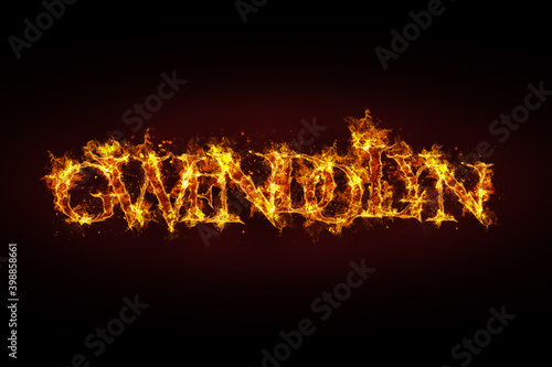 Gwendolyn name made of fire and flames