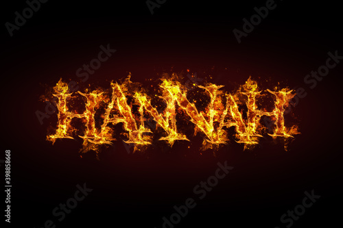 Hannah name made of fire and flames