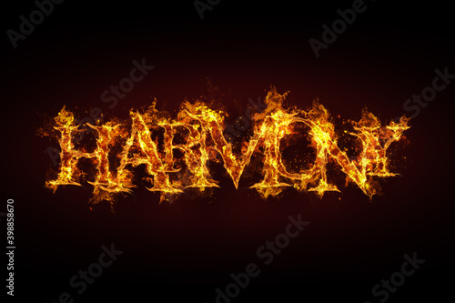 Harmony name made of fire and flames