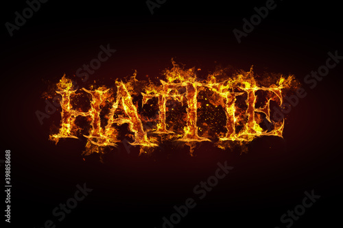 Hattie name made of fire and flames