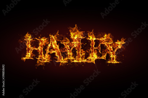Hayley name made of fire and flames