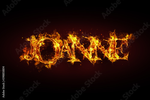 Joanne name made of fire and flames photo