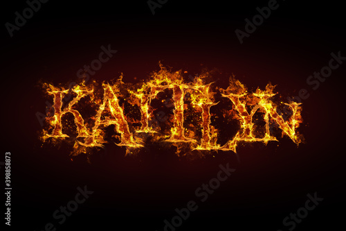 Kaitlyn name made of fire and flames