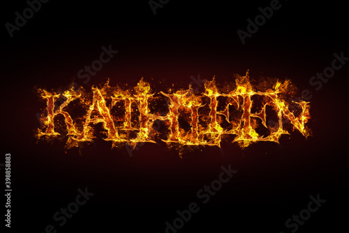 Kathleen name made of fire and flames