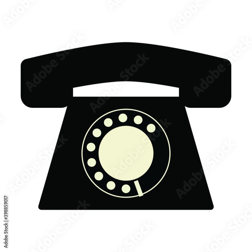 Flat rotary dial phone icon
