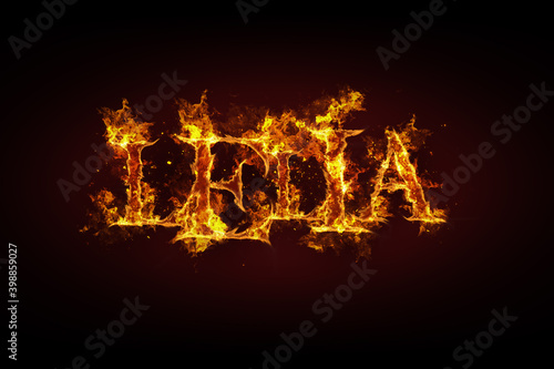 Lelia name made of fire and flames