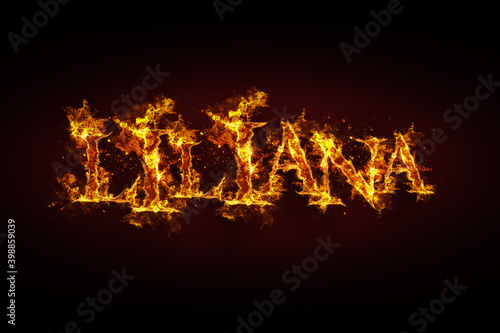 Liliana name made of fire and flames