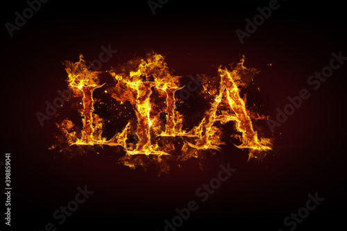 Lila name made of fire and flames
