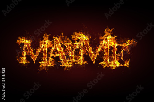 Mayme name made of fire and flames