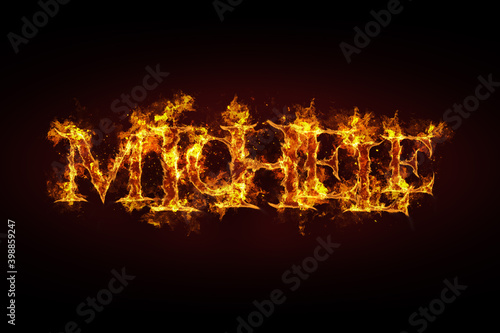 Michele name made of fire and flames