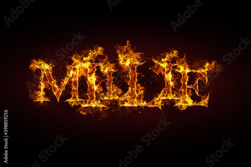 Millie name made of fire and flames