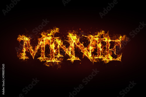 Minnie name made of fire and flames