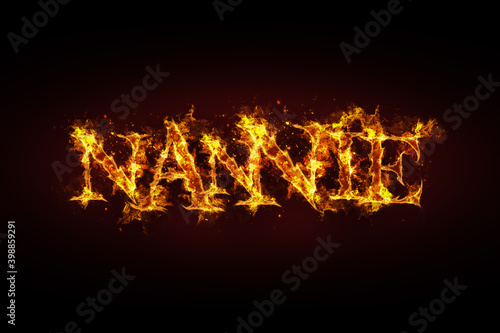 Nannie name made of fire and flames