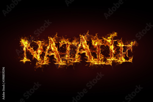 Natalie name made of fire and flames