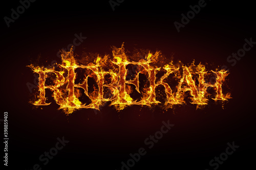 Rebekah name made of fire and flames