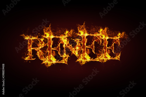 Renee name made of fire and flames